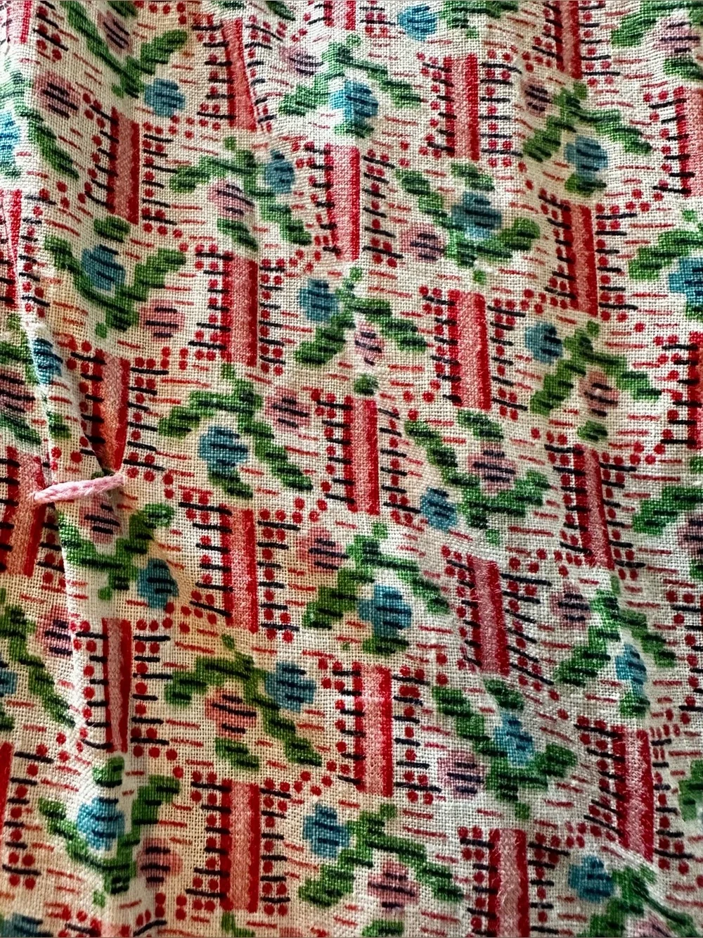 Patchwork Quilt Hand Knotted Approx. 78”x81” Full/Dbl. Photographed on Queen bed